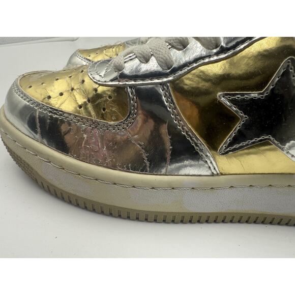 Size 8.5 Bapesta X Nigo Silver And Gold Bape Very Rare main image 11